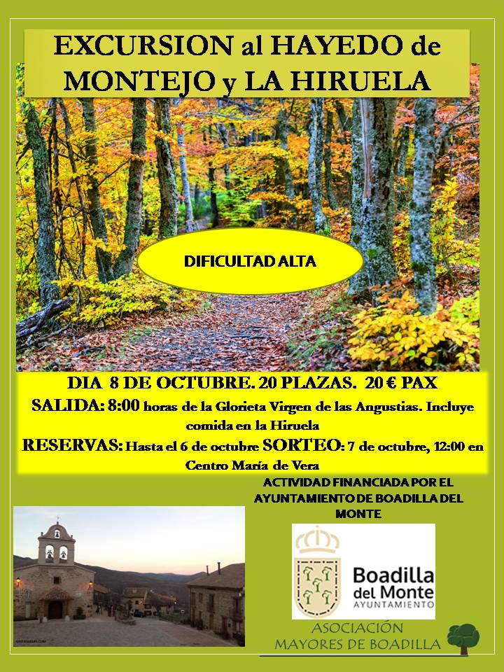 EXCURSIN HAYEDO DE MONTEJO- LA HIRUELA (8 OCT. 8:00 h)